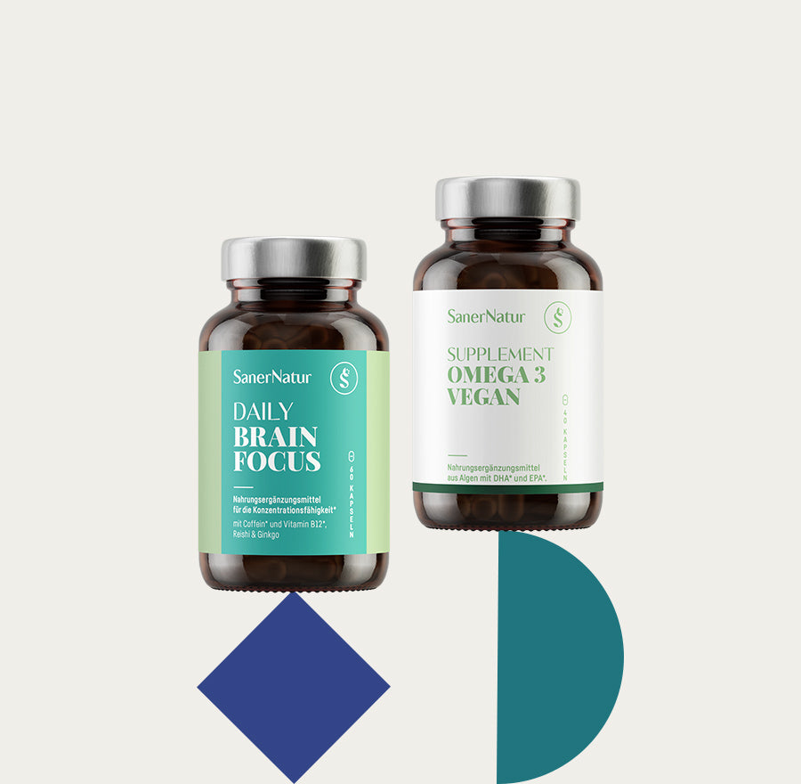 Brain-Bundle – enthält Daily Brain Focus und Supplement Omega 3 Vegan