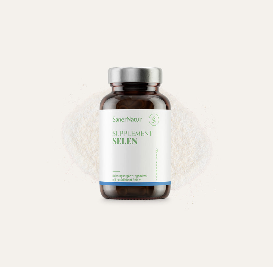 Supplement Selen – Dose mit Pulver