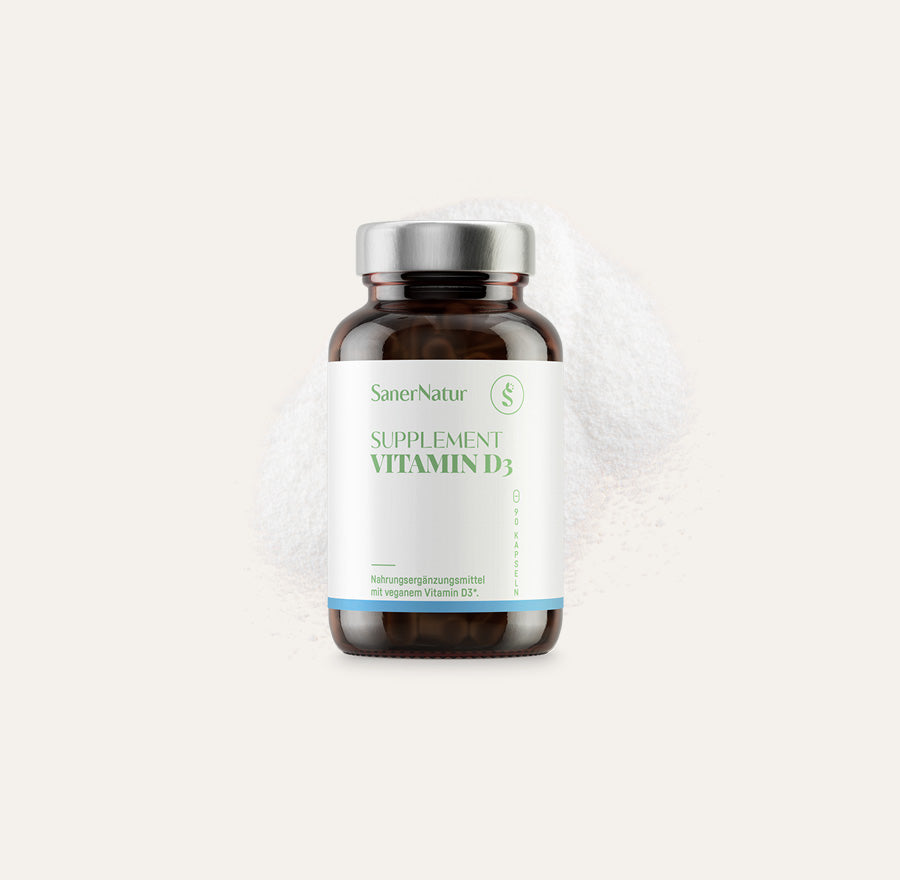 Supplement Vitamin D3 Kapseln – Dose mit Pulver