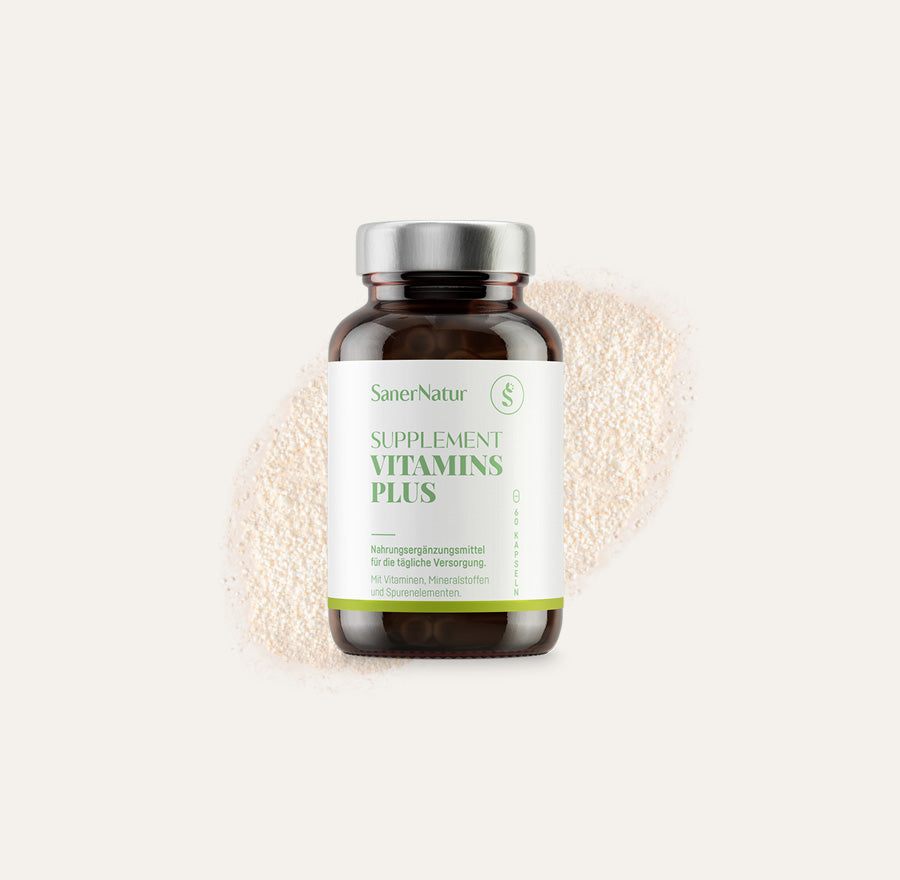 Supplement Vitamins Plus – Dose mit Pulver