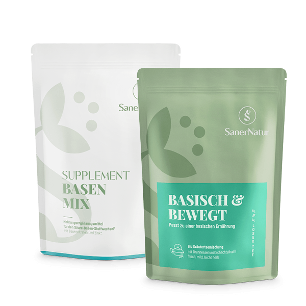 Basen-Bundle Liquid – enthält Supplement Basen Mix Pulver und Bio-Teemischung Basisch & Bewegt