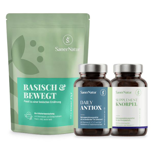 Gelenke-Bundle – enthält Supplement Knorpel, Daily Antiox und Bio-Teemischung Basisch & Bewegt