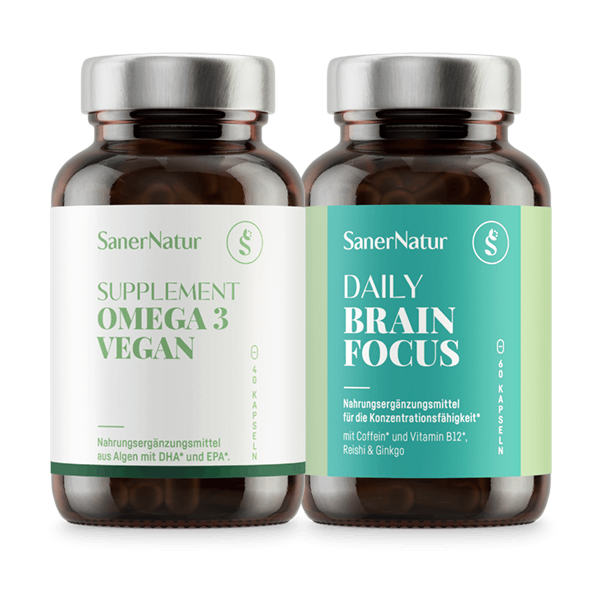 Brain-Bundle – enthält Daily Brain Focus und Supplement Omega 3 Vegan